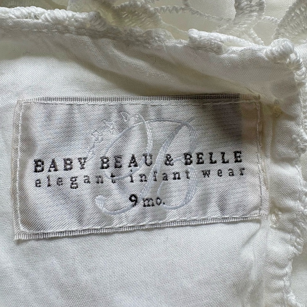 Baby Beau & Belle Lola Lace Bubble Romper Christening Baptism Heirloom White 9M - Picture 8 of 8